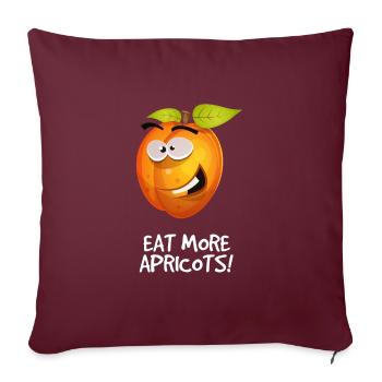 Aprikose lustiger Spruch Früchte Mann Frau Kind - Sofakissenbezug 45 x 45 cm - Burgunderrot - Vorne
