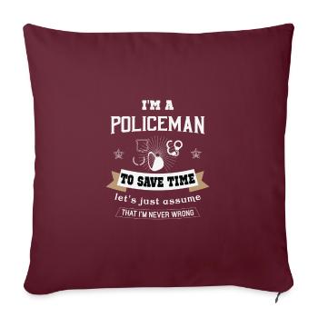 Polizei Polizist Blaulicht Geschenk - Sofakissenbezug 45 x 45 cm - Burgunderrot - Vorne