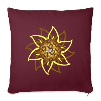 flower of Life - Sofa pillowcase 17,3'' x 17,3'' (45 x 45 cm) - burgundy - Front