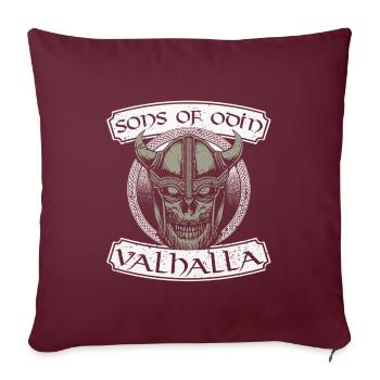 Wikinger Viking Valhalla Odin Thor Germane Wolf - Sofakissenbezug 45 x 45 cm - Burgunderrot - Vorne