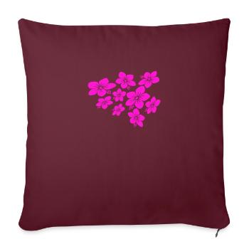 fleurs - Housse de coussin décorative 45 x 45 cm - bordeaux - Devant