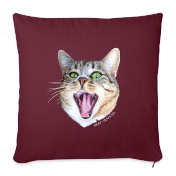 Bebe Crazycat Blanc - Housse de coussin décorative 45 x 45 cm - bordeaux - Devant