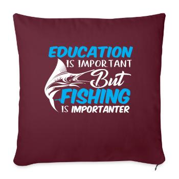 éducation pêche poissons ange pêcheur pêcheur fischer - Housse de coussin décorative 45 x 45 cm - bordeaux - Devant