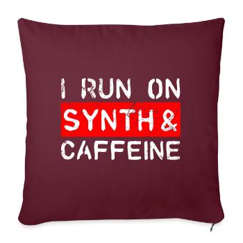 I run on synth & caffeine - Sofakissenbezug 45 x 45 cm - Burgunderrot - Vorne