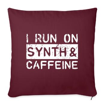 I run on synth & caffeine - Sofakissenbezug 45 x 45 cm - Burgunderrot - Vorne