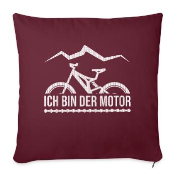 JE SUIS LE MOTEUR - VTT - Vélo - Housse de coussin décorative 45 x 45 cm - bordeaux - Devant