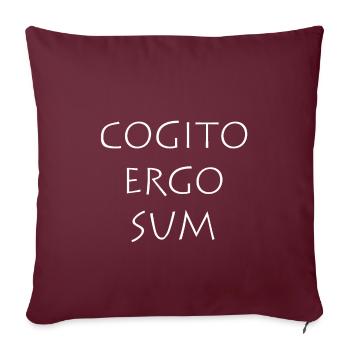 Cogito ergo sum - Housse de coussin décorative 45 x 45 cm - bordeaux - Devant