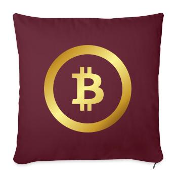 00431 BTC Bitcoin Gold Crypto - Sofakissenbezug 45 x 45 cm - Burgunderrot - Vorne