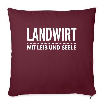 Mit Leib und Seele Landwirt denn Bauern sind Toll - Sofakissenbezug 45 x 45 cm - Burgunderrot - Vorne