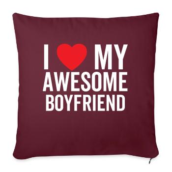 J’aime mon copain génial - Housse de coussin décorative 45 x 45 cm - bordeaux - Devant