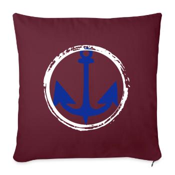 Ancre Nautique Marin Pier Mer Maritime - Housse de coussin décorative 45 x 45 cm - bordeaux - Devant