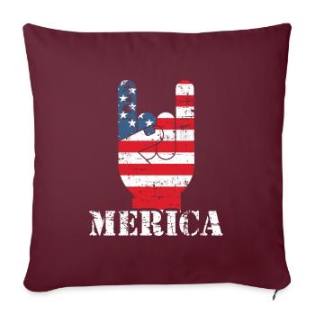 Merica Rock N 'Roll Liberté Diversité Droits - Housse de coussin décorative 45 x 45 cm - bordeaux - Devant