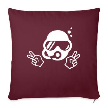 Diving Dive tauchen - Sofakissenbezug 45 x 45 cm - Burgunderrot - Vorne