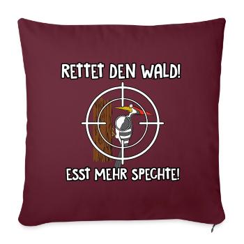 Rettet den Wald - Sofakissenbezug 45 x 45 cm - Burgunderrot - Vorne