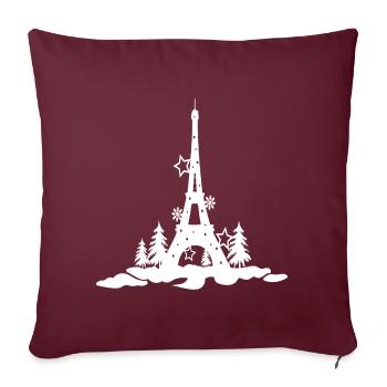 CHRISTMAS EIFFEL TOUR 2,Tour eiffel paris - Housse de coussin décorative 45 x 45 cm - bordeaux - Devant