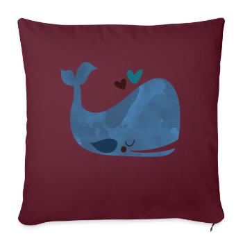 Baleine Bleue Bliss - Housse de coussin décorative 45 x 45 cm - bordeaux - Devant