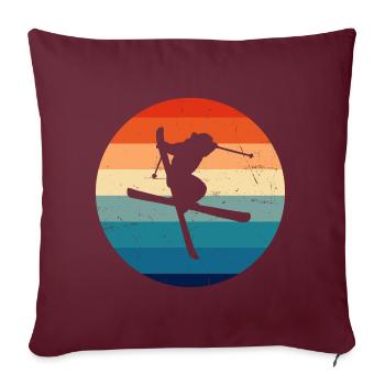 Slopestyle Freestyle Ski Femme Ski Freestyle - Housse de coussin décorative 45 x 45 cm - bordeaux - Devant