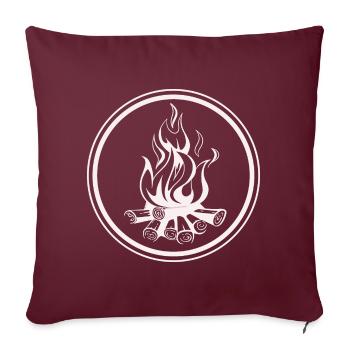 Camping Feu de camp - Tente Vacances Liberté Nature - Housse de coussin décorative 45 x 45 cm - bordeaux - Devant