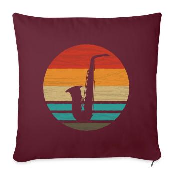 Saxophon Retro Style Vintage - Sofakissenbezug 45 x 45 cm - Burgunderrot - Vorne