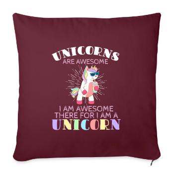 Magic Fairy Tale Colorful Myth Collection Unicorn - Sofakissenbezug 45 x 45 cm - Burgunderrot - Vorne