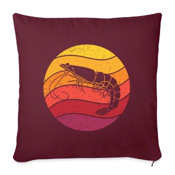 Crevettes Retro Style Vintage - Housse de coussin décorative 45 x 45 cm - bordeaux - Devant