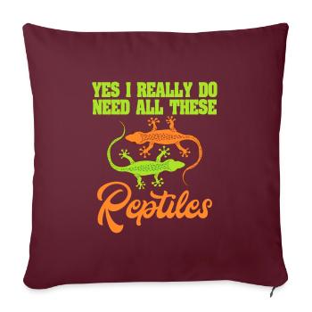 Mignon lézard vert animal lézard reptile "oui - Housse de coussin décorative 45 x 45 cm - bordeaux - Devant