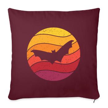 Bat Retro Style Vintage - Housse de coussin décorative 45 x 45 cm - bordeaux - Devant