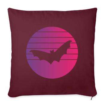 Bat Retro Style Vintage - Housse de coussin décorative 45 x 45 cm - bordeaux - Devant