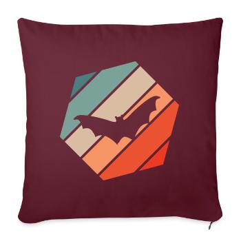 Bat Retro Style Vintage - Housse de coussin décorative 45 x 45 cm - bordeaux - Devant