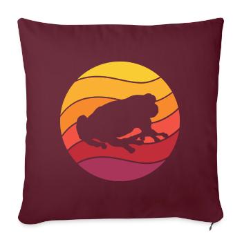 Grenouille Retro Style Vintage - Housse de coussin décorative 45 x 45 cm - bordeaux - Devant