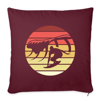 Surf Rétro Style Vintage - Housse de coussin décorative 45 x 45 cm - bordeaux - Devant