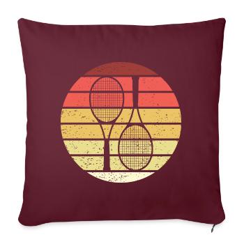 Tennis Retro Style Vintage - Housse de coussin décorative 45 x 45 cm - bordeaux - Devant
