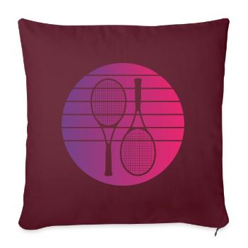 Tennis Retro Style Vintage - Housse de coussin décorative 45 x 45 cm - bordeaux - Devant