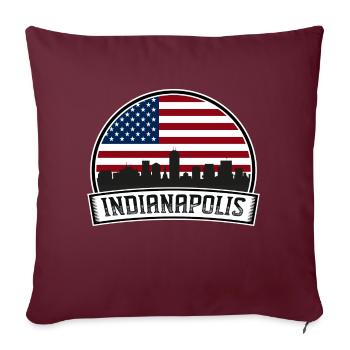 Indianapolis - Housse de coussin décorative 45 x 45 cm - bordeaux - Devant