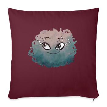 Petit Monstre pelote n°2 - Housse de coussin décorative 45 x 45 cm - bordeaux - Devant