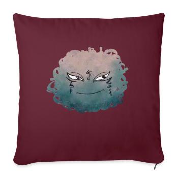 Petit Monstre pelote n°9 - Housse de coussin décorative 45 x 45 cm - bordeaux - Devant