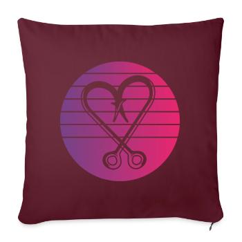 Crochet de pêche Retro Style Vintage - Housse de coussin décorative 45 x 45 cm - bordeaux - Devant