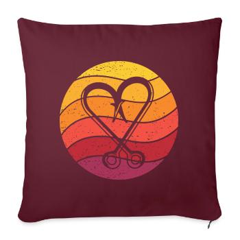 Crochet de pêche Retro Style Vintage - Housse de coussin décorative 45 x 45 cm - bordeaux - Devant