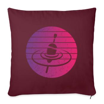 Pose Pêche Nageur Rétro Style Vintage - Housse de coussin décorative 45 x 45 cm - bordeaux - Devant