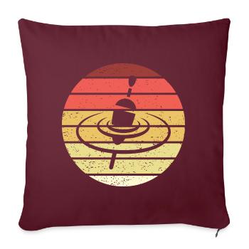 Pose Pêche Nageur Rétro Style Vintage - Housse de coussin décorative 45 x 45 cm - bordeaux - Devant
