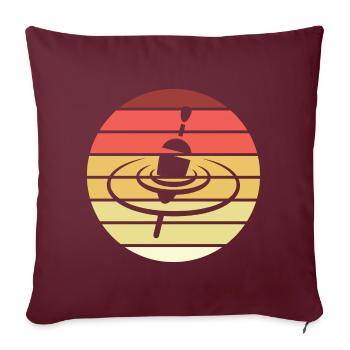 Pose Pêche Nageur Rétro Style Vintage - Housse de coussin décorative 45 x 45 cm - bordeaux - Devant