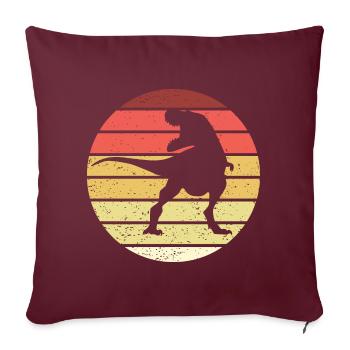 Dinosaure Rétro Style Vintage - Housse de coussin décorative 45 x 45 cm - bordeaux - Devant