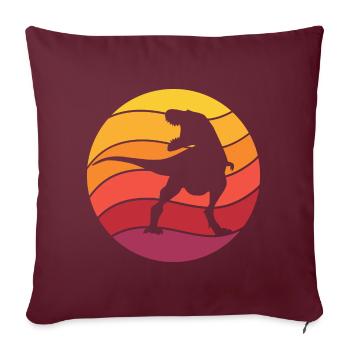 Dinosaure Rétro Style Vintage - Housse de coussin décorative 45 x 45 cm - bordeaux - Devant