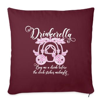 Drinkerella | Party Bachelorette Mallorca hen fun - Housse de coussin décorative 45 x 45 cm - bordeaux - Devant