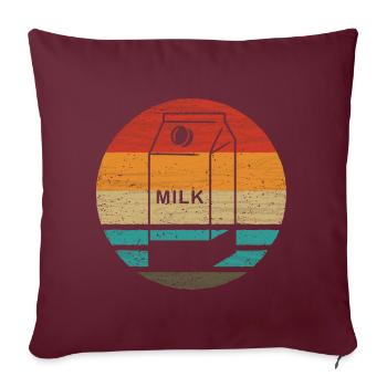 Carton Lait Rétro Style Vintage - Housse de coussin décorative 45 x 45 cm - bordeaux - Devant