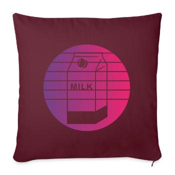 Carton Lait Rétro Style Vintage - Housse de coussin décorative 45 x 45 cm - bordeaux - Devant