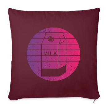 Carton Lait Rétro Style Vintage - Housse de coussin décorative 45 x 45 cm - bordeaux - Devant