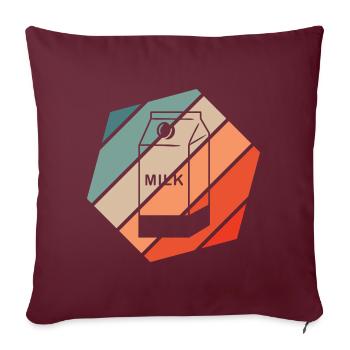 Carton Lait Rétro Style Vintage - Housse de coussin décorative 45 x 45 cm - bordeaux - Devant