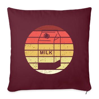 Carton Lait Rétro Style Vintage - Housse de coussin décorative 45 x 45 cm - bordeaux - Devant