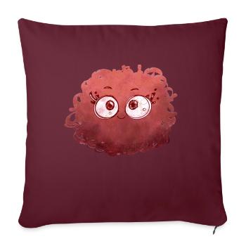 Petit Monstre pelote n°1 – rouge - Housse de coussin décorative 45 x 45 cm - bordeaux - Devant